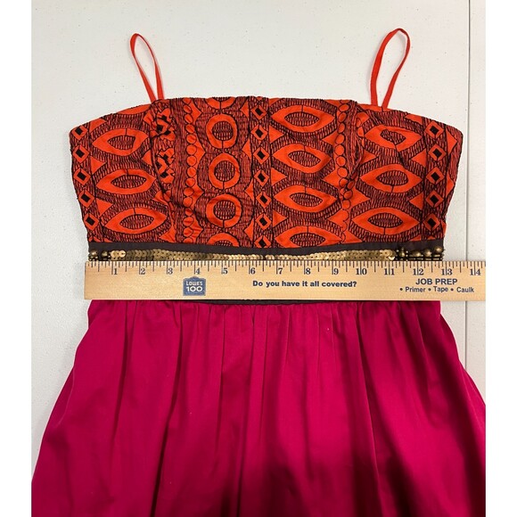 Anthropologie Floreat Women's Strapless Pink Orange Sequin Dress Size 0 - Picture 8 of 10